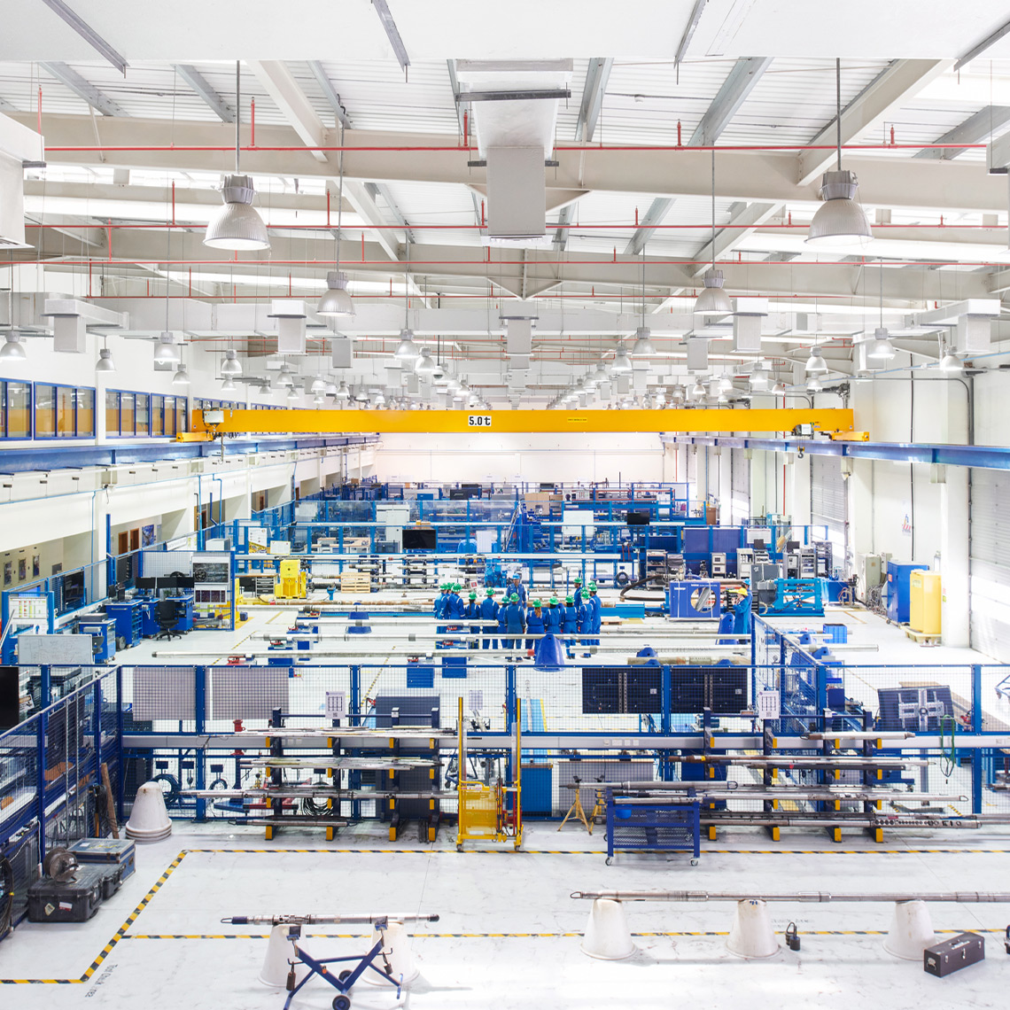 Top floor view of a production floor